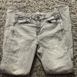 Topshop Light Gray Jamie Skinny Jeans